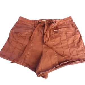 Festi Womens Rust Colored Denim Jean Shorts Big Front Pockets Cotton Blend